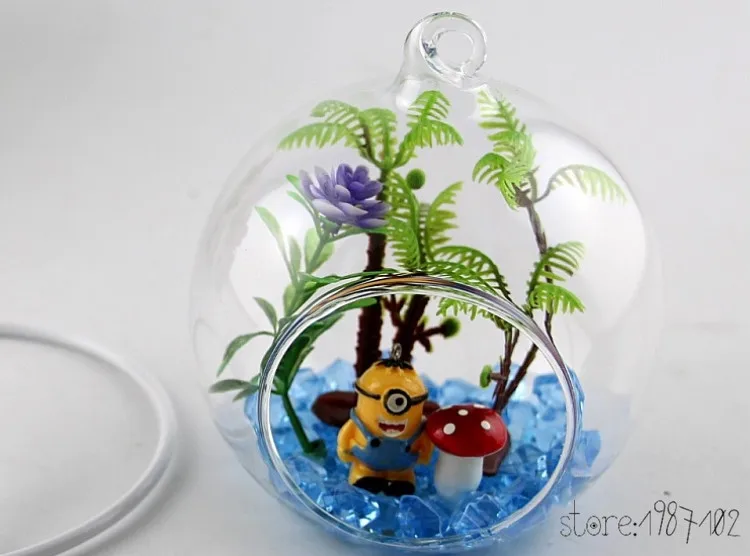 8Pcs 6/8/10cm Hanging Tealight Holder Glass Globes Terrarium Wedding Candle Holder Candlestick Vase Home Hotel Bar Decoration