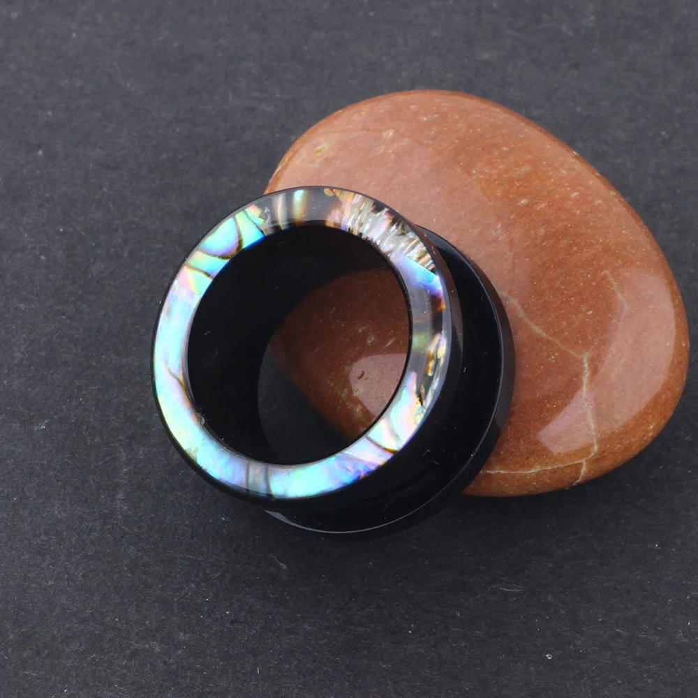 JUNLOWPY Acrylic Ear Tunnel Plugs Shellhard Shell UV Earring Gauges Stretching Body Piercing Jewelry Ear Expanders 70pcs 7 sizes