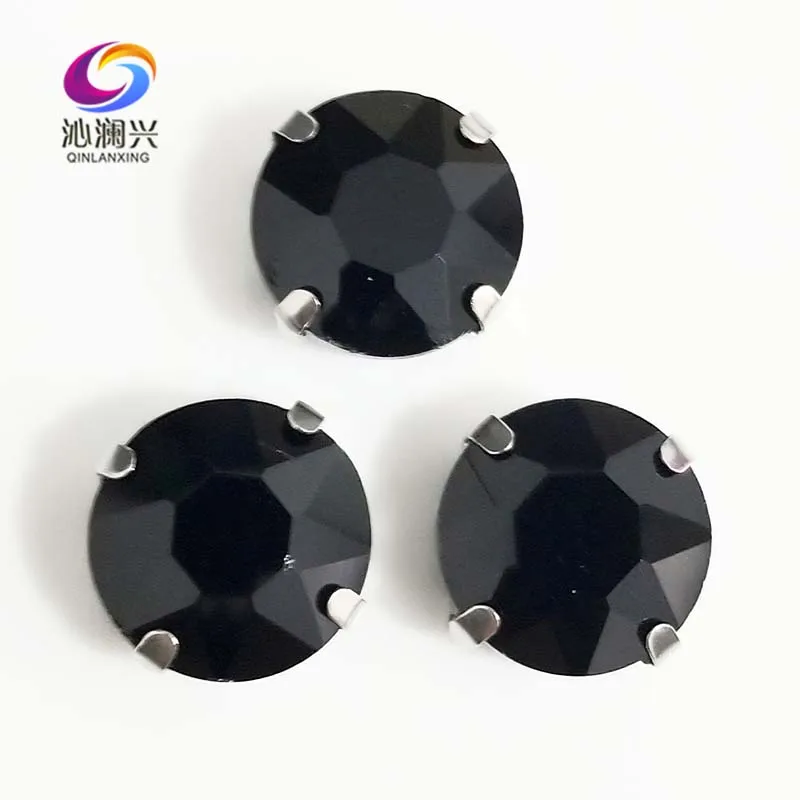 

Round Shape High Quality Black Glass Crystal Sew on Rhinestones, Diy Clothing Sewing Accessories, Used for Needlework, BSH02