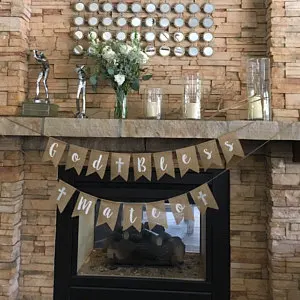 personalized First Holy Communion baptism burlap Banners Christening party nursery room Buntings garlands Photo Prop signs image 3