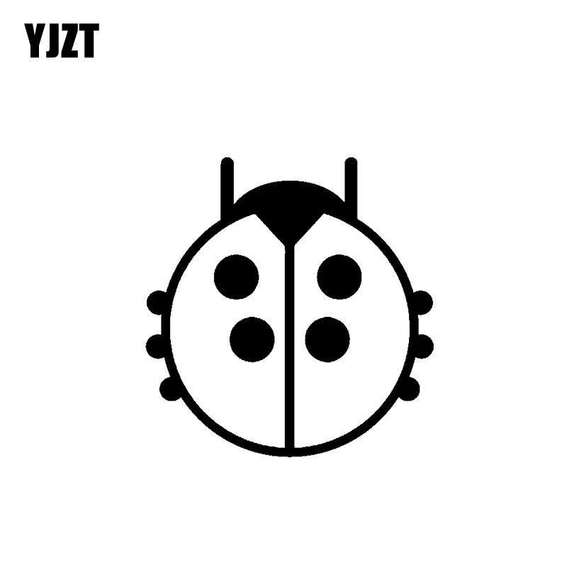 YJZT 11CM*11.3CM LadyBird Lady Bug Car Sticker Insects Vinyl Decal Lovely Black/Silver C19-0151