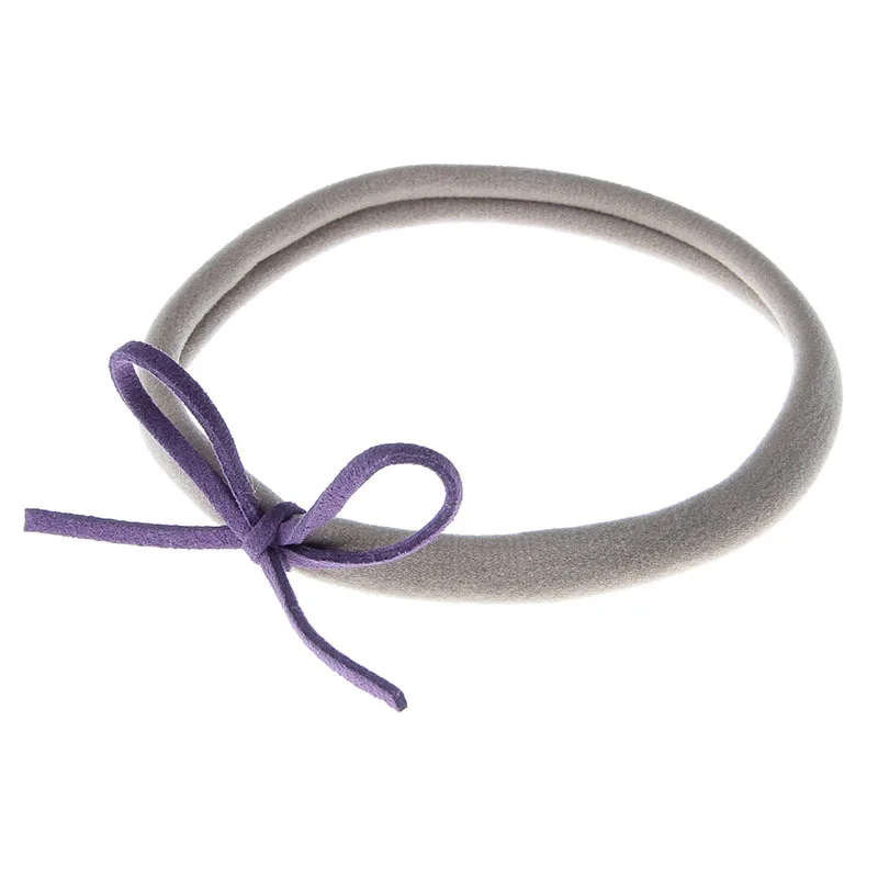 Nishine 10 Stks/partij Nylon Hoofdband Kinderen Meisjes Elastische Haarband Suede Solid Diy Boog Kinderen Haar Accessoires Fotografie Props