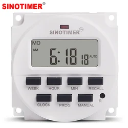 BIG LCD 1.6 Inch Digital 220V 230V AC 7 Days Programmable Timer Switch With UL Listed Relay Inside And Countdown Time Function