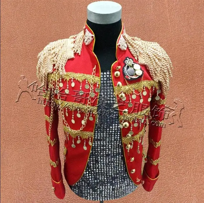 Punk Clothes Star Style Dress Men Blazer Designs Homme Terno Stage Costumes For Singers Jacket Men Suits Dance Clothing Red