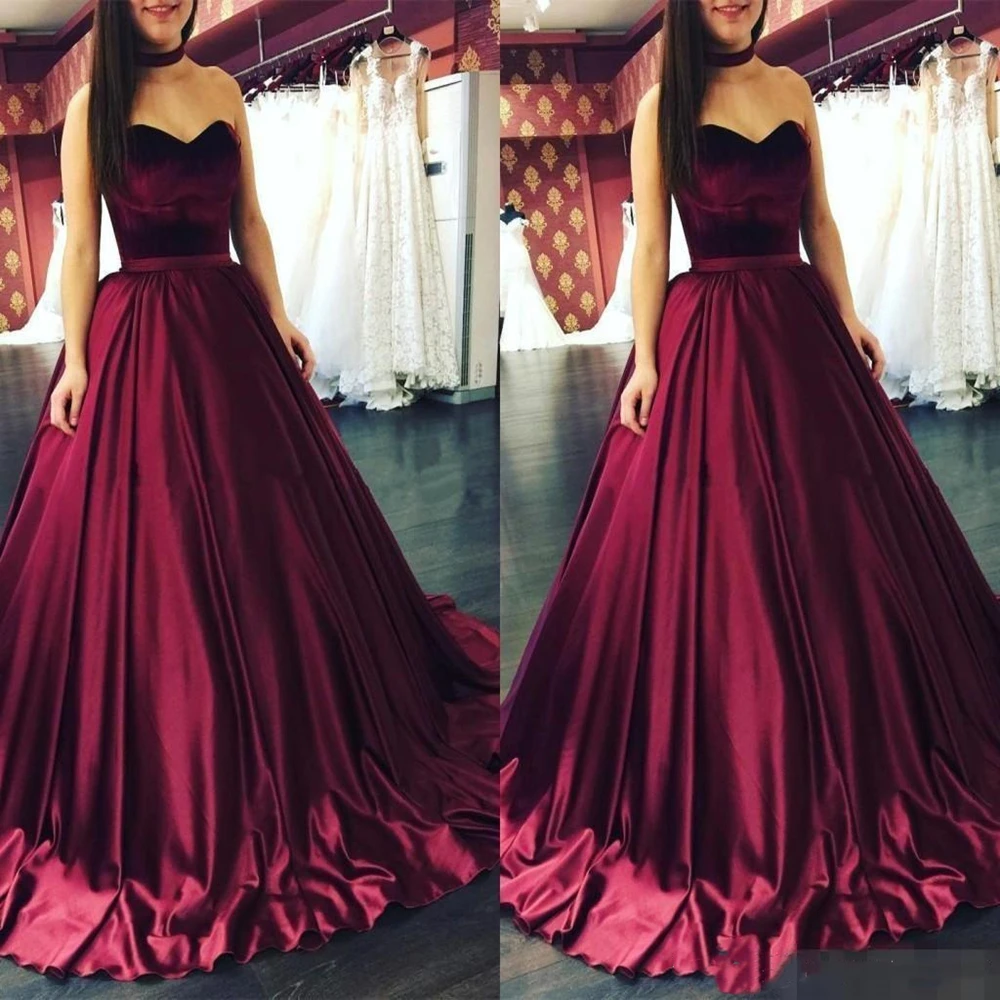 Novo design borgonha querida elegante vestidos de baile a linha 2021 feito sob encomenda sem mangas longo formal vestidos de noite festa wear