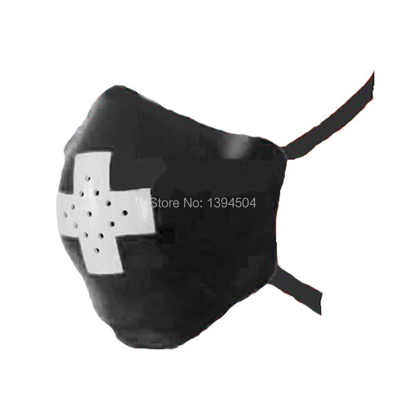 

new hot fashion cekc exotic white cross black little hole latex unisex nurse&doctor hood fetish mask masks plus size