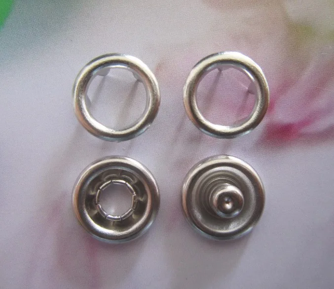 

Free Shipping Factory Supply 9.5mm/11mm Long prong PRESS STUDS Open Ring No Sew Snaps buttons Fasteners Silver Color