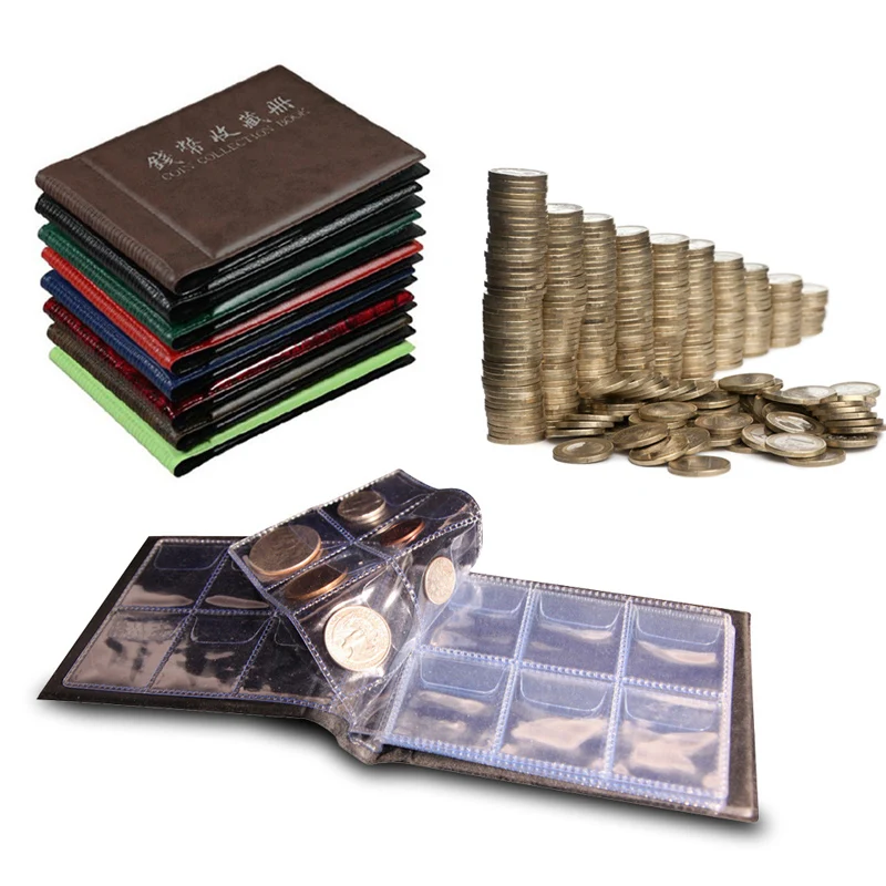 10 Trang 60 Túi Album Cho Đồng Tiền Bộ Sưu Tập Sách Trang Trí Nhà Cửa Album Ảnh PVC Đồng Xu Album Giữ Bộ Sưu Tập Sách