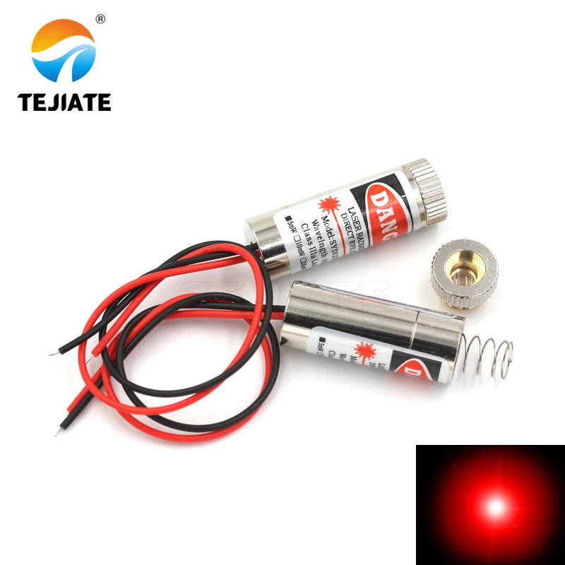 12mm laser diode laser head 5mW 650nm red dot/line /cross laser tube infrared laser sensor module adjustable focal length 3-5V