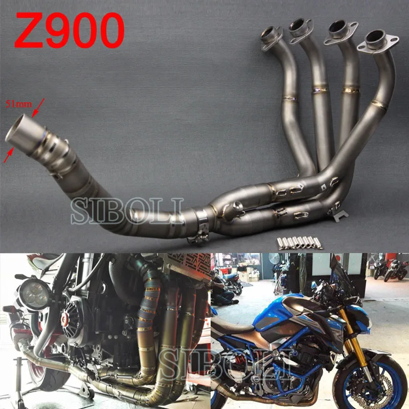 

Z900 мотоцикл полный выхлопной коллектор Труба из титанового сплава 51 мм Входная передняя Труба скользящая изгиб труба для KAWASAKI Z900