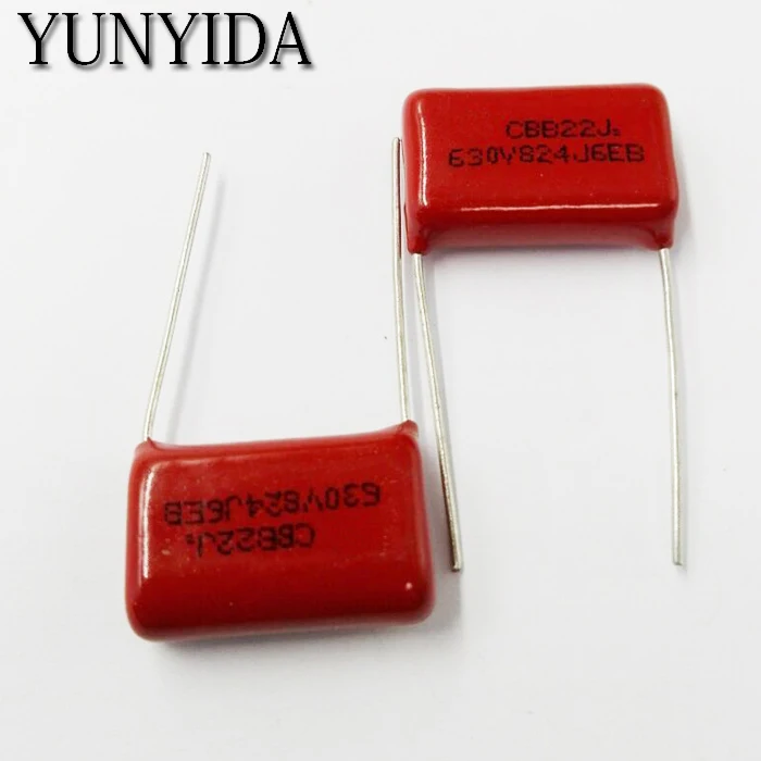 Free Shipping 10pcs, CBB 824J  630V  820NF  P20mm  Metallized Film Capacitor  824 630V