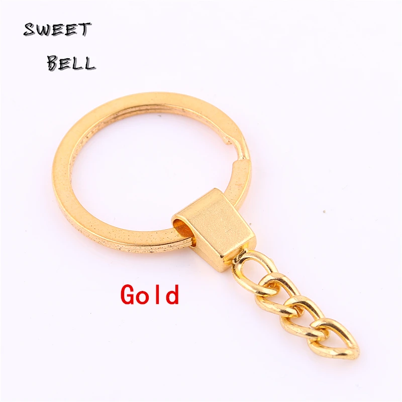 10 Pcs New Style Key Ring Key Chain Rhodium Color 60mm Long Round Split Keychain Wholesale