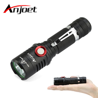 Anjoet CREE XM-L2 LED Tactical Flashlight Powerful 8000LM Aluminum Torch Flash Light Camping Lamp Lighting gift USB cable