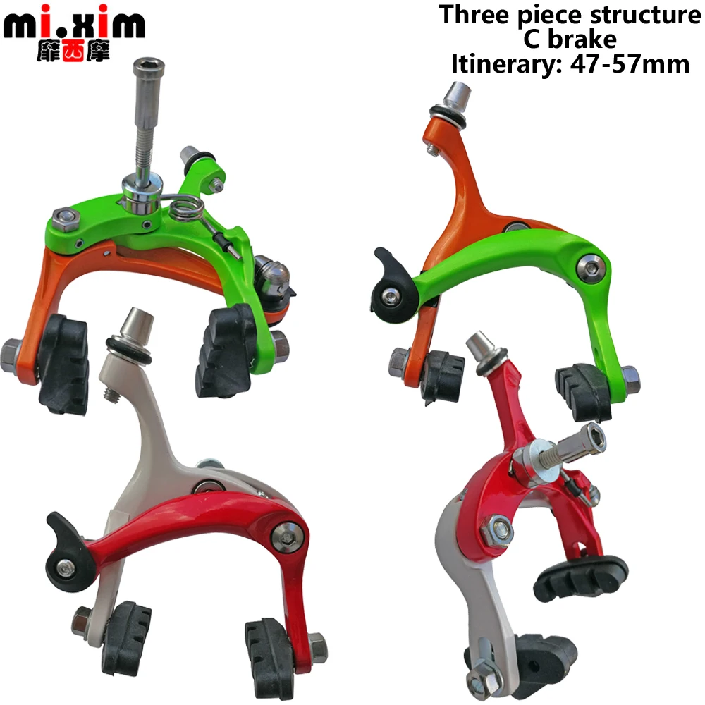 MI.XIM Road Alloy Bike Brake Caliper Set 47-57mm Reach Front Rear Bicycle Brakes Cycling Brake Resin 55mm