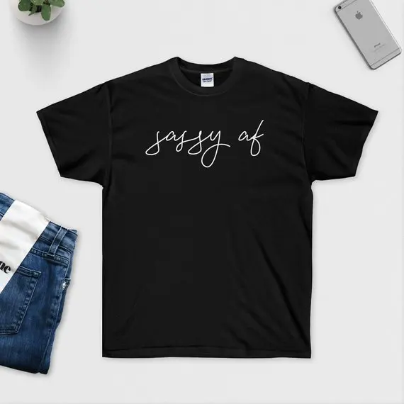 

Sugarbaby Sassy AF T-Shirt Cute Shirt Unisex Short Sleeve Casual Tops Gift for Her Fashion Tumblr Sarcastic T shirt Drop ship