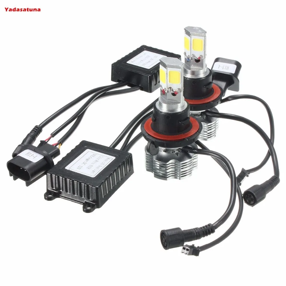 

2*Long Life 9004 HB1 9007 HB5 H13 9008 COB 4-Side LED Headlight Conversion Kit High Low Dual Beam 120W 12000LM 6000K White