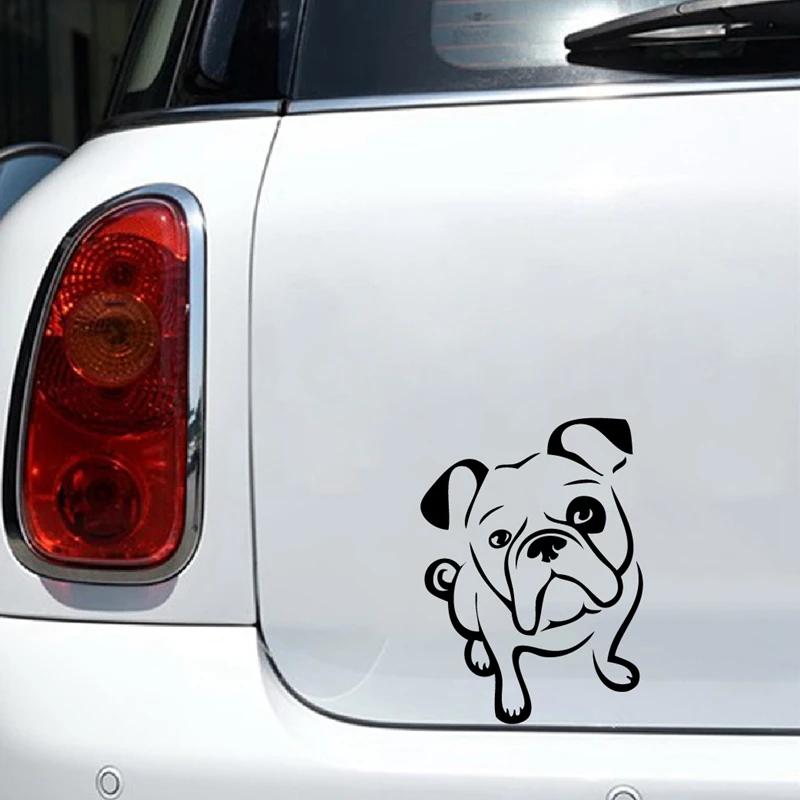 English Bulldog Decals Car Decor , Funny Cute Dog Silhouette Vinyl Sticker Laptop Decal for Apple MacBook Air / Pro Decoration