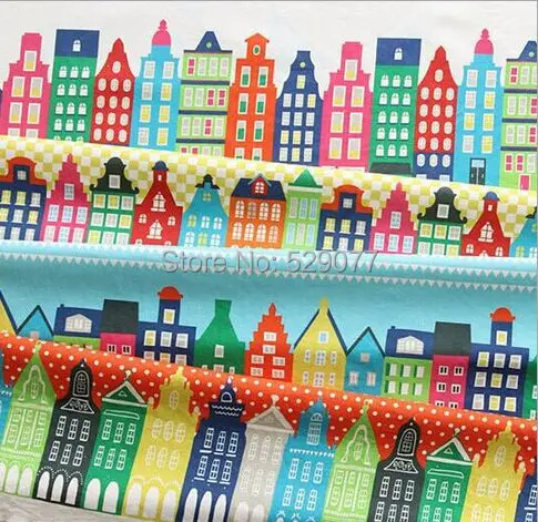 

2015 Nordic small house series Vintage Patchwork Painting Hemp Cotton Linen Fabric Sewing Textiles manual