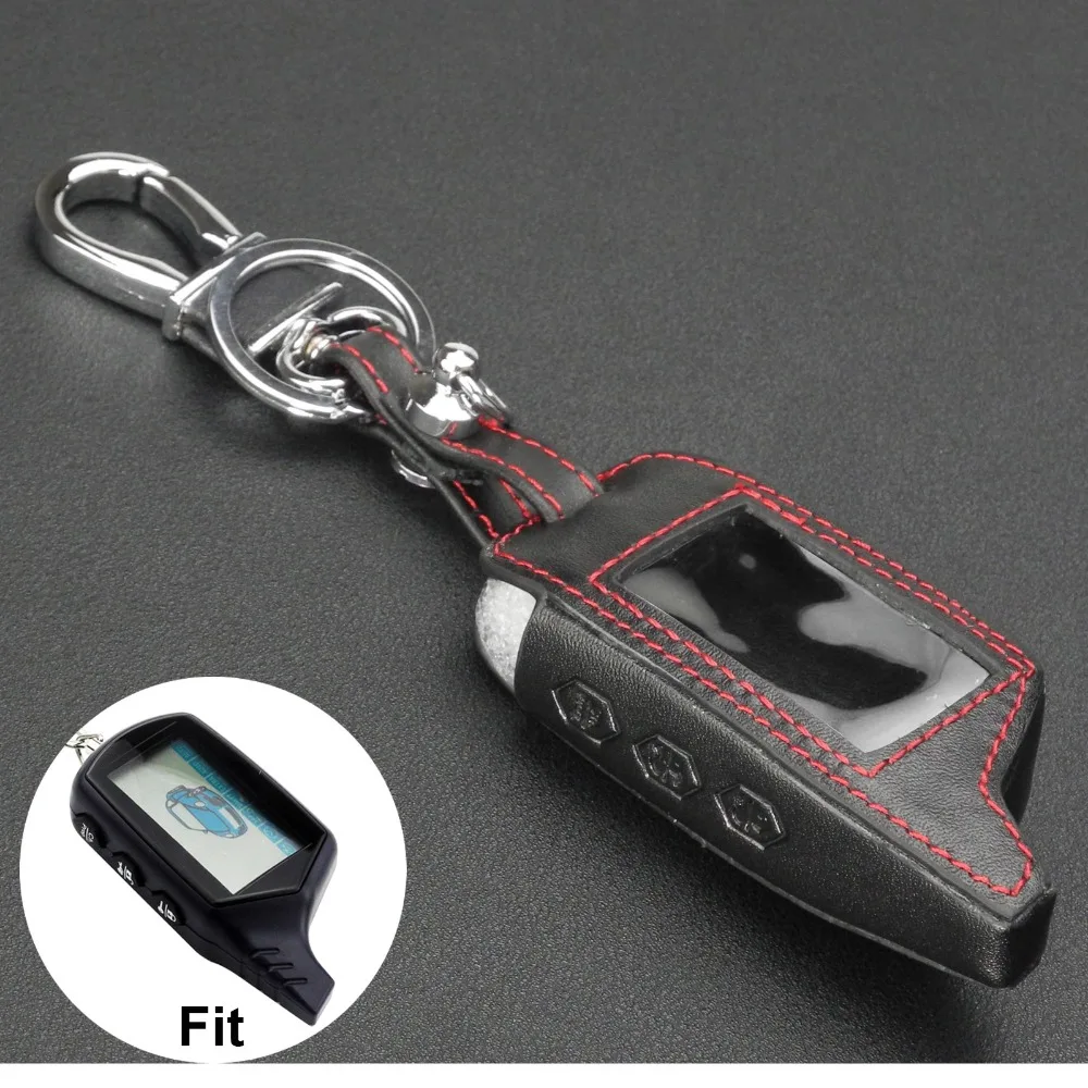 jingyuqin New B9 Leather Key Case for Starline B9/B91/B6/B61/A91/A61/V7 C9 KGB FX-5 Jaguar ez-one LCD Way Car Remote 2 Way Alarm