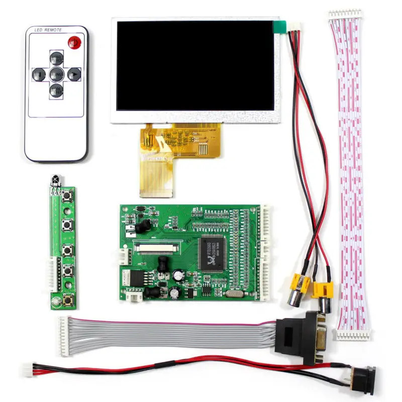 VGA 2AV LCD Driver Papan VS-TY40-V1 dengan 4.3 Inch 480X272 LCD Display