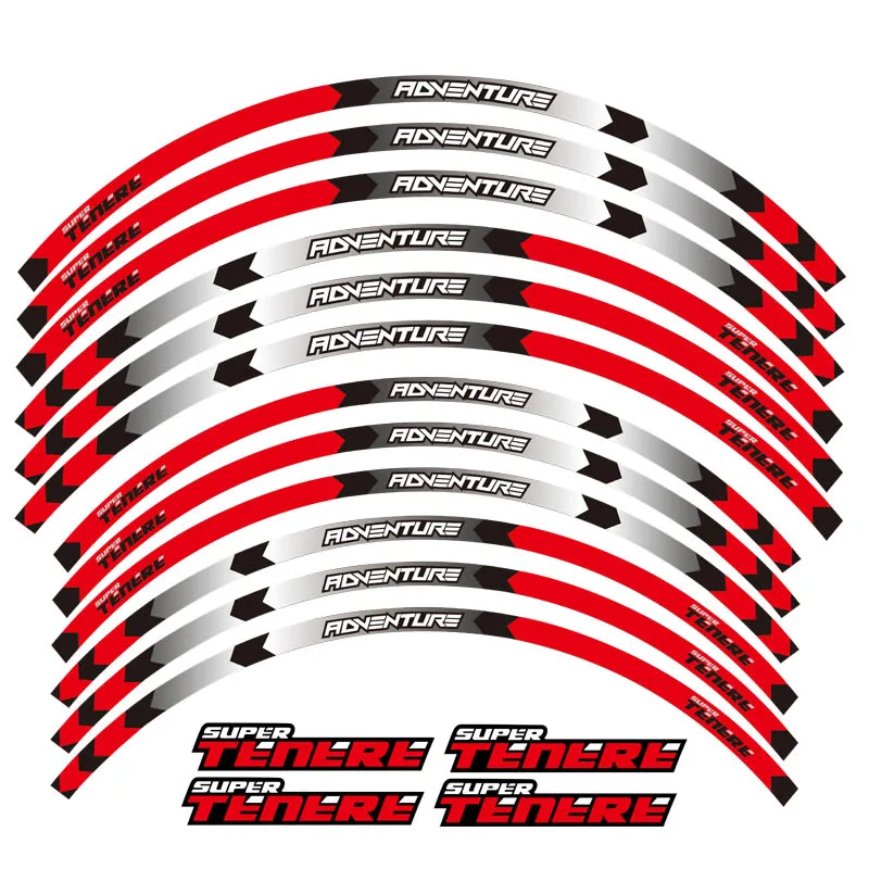 Adesivo ruota moto anteriore e posteriore 12 pezzi adesivo esterno per YAMAHA XT1200Z ZE SUPER TENERE XT1200Z SUPER TENERE RAID EDITION