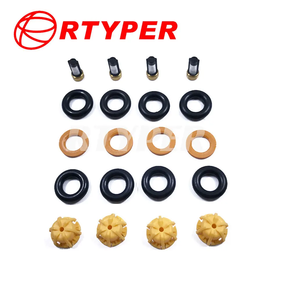 4Sets 0280150440 Fuel Injector Repair Kits Micro Filter Oring Plastic Gasket Pintle Cap 02102 For BMW E60 E39 E36 520i 318ti