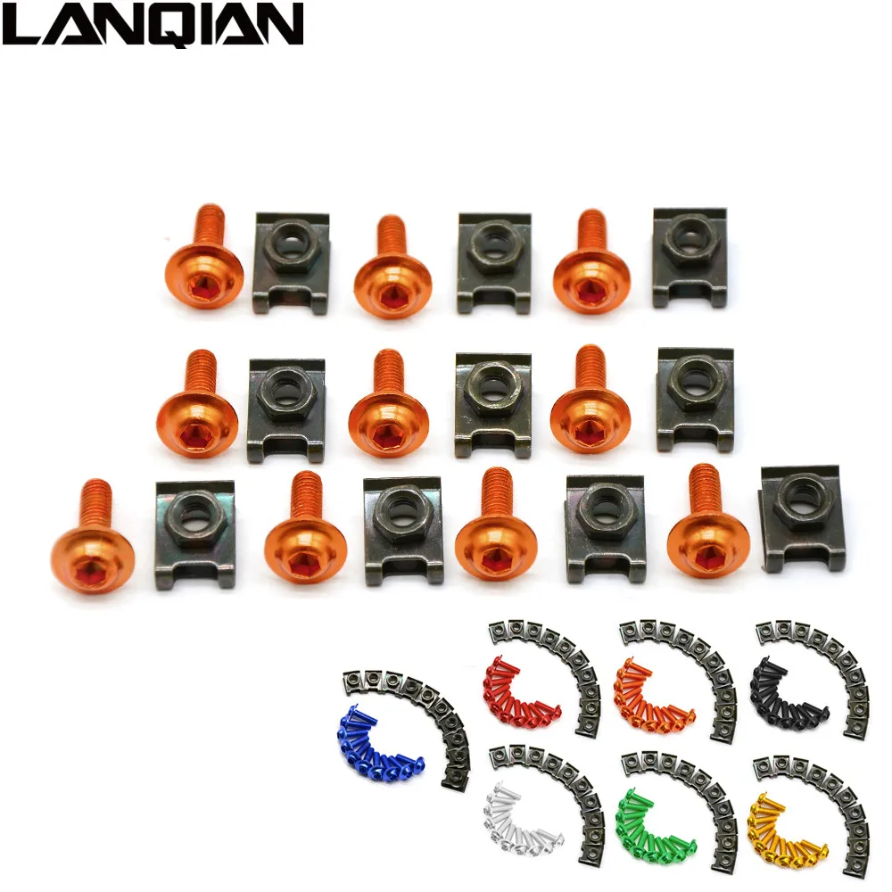 

6mm Motorcycle CNC Fairing body work Bolts Screws 10 pcs For honda steed hornet 600 shadow 750 Kawasaki Zephyr 750 ZZR1100 ZX636