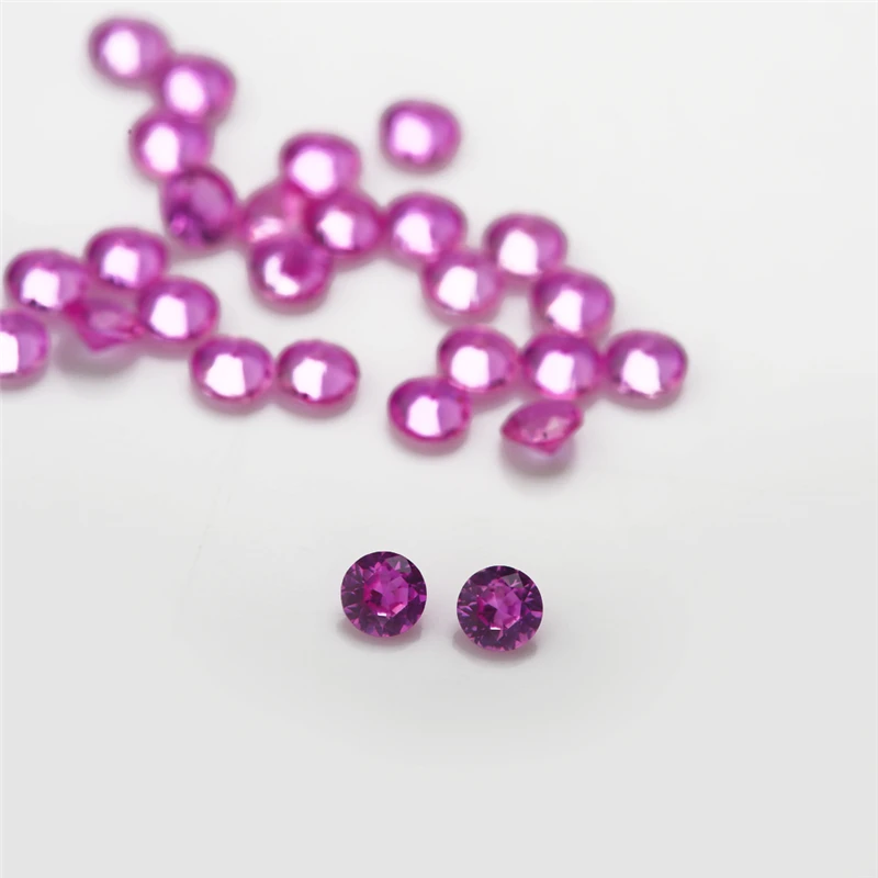 Rote synthetische Korund-Edelsteine, 1,0 mm–3,0 mm, runde Brillantschliff- lose Steine für Schmuck, 1,25 # 3 # 5 # 8 # Verfügbare Farben – Detail 8