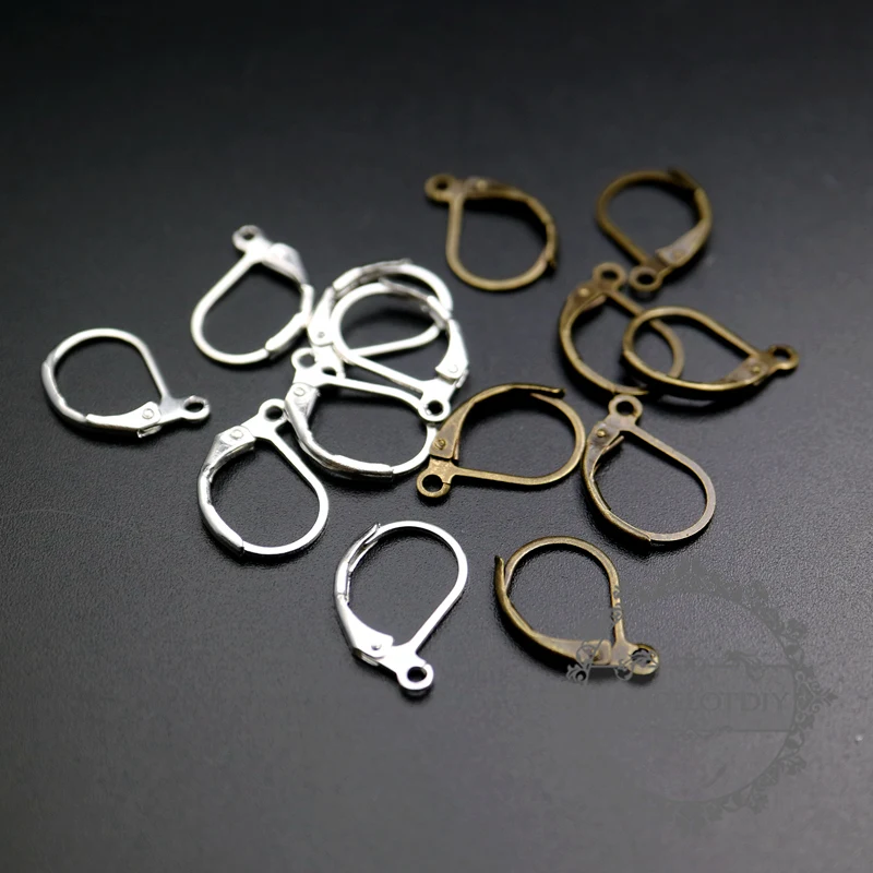 10x16mm silver,bronze brass lever back earrings hook with open ring DIY  earrings supplies findings 1702147