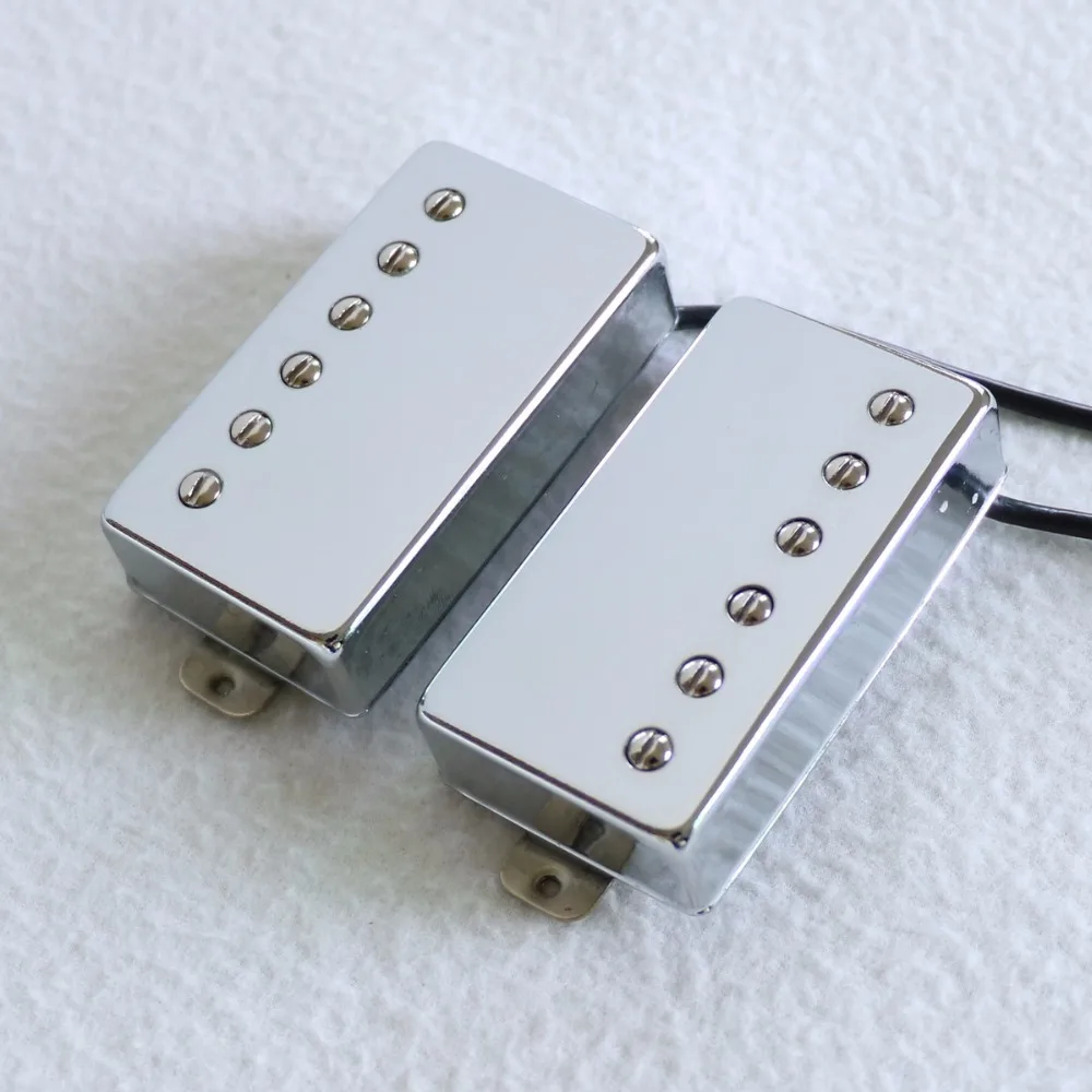 Donlis PAF Style Nickel Silver Baseplate Alnico 5 LP Guitar Pickup With Ivory Rings Wax Potted