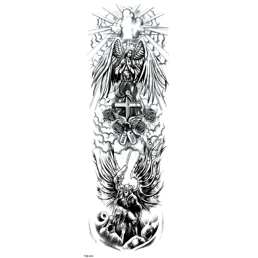 

Angel Came Into The World Temporary Tattoo Stickers Waterproof Tattoo Full Arm Tatoo Men Fake Tattoo Tatouage Temporaire