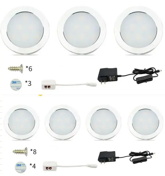 

New Design 1W Ultra Thin LED Downlight LED Puck light isolation driver LED Cabinet light Mini lamp 3/46/8pcs/sets