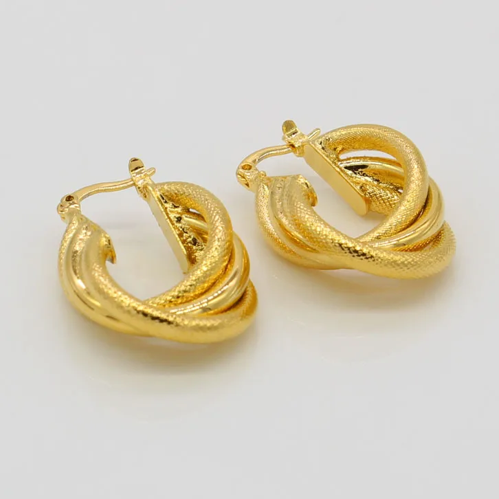 Adixyn Gold African Earrings Gold Color Hoop Earrings for Women/Girls Arab Jewelry Middle Eastern Trendy Gifts