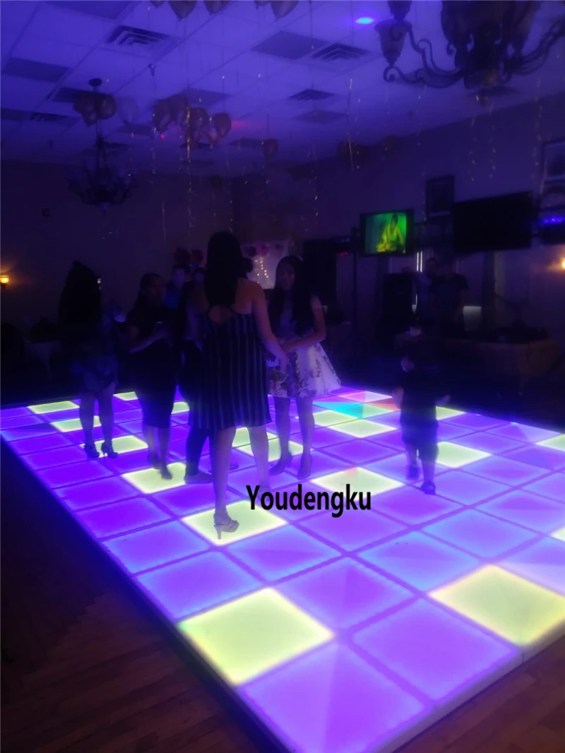 

4 pieces 1sqm one piece 432*5mm rgb led dancing floor RGB wedding party events dance floor led