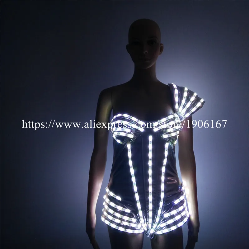 

Colorful LED Luminous Sexy Party Dress Light Up Flashing Ballroom Costume Dance Wear For Women Led Luminous Clothes