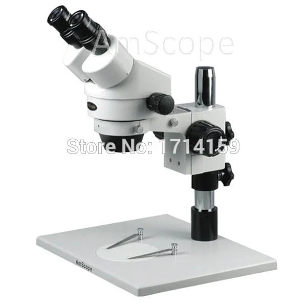 AmScope 7X-45X Inspection Zoom Stereo Microscope with Super Large Stand