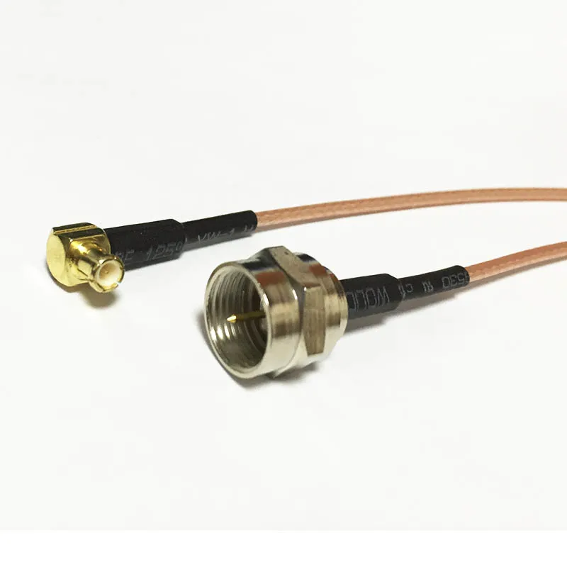 New F Male Plug Switch MCX Male Right Angle pigtail cable RG178  Wholesale 15CM 6" for wifi antenna