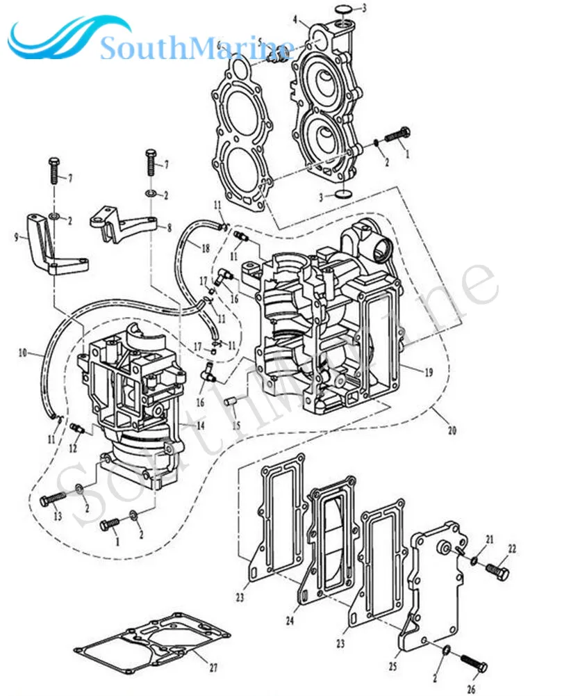 Joint de culasse de moteur de bateau T8-05000100, pour Parsun HDX, moteur hors-bord 2 temps T6 T8 T9.8