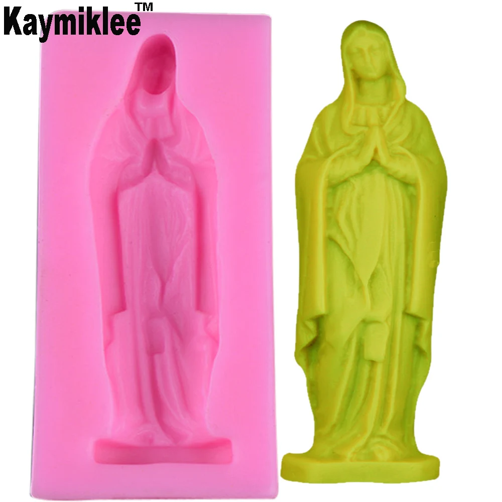 M602 Goddess Girl Prayer Candle Mould Soap Mold Kitchen-Baking Resin Silicone Forms Home Decoration 3D DIY Clay Craft Making