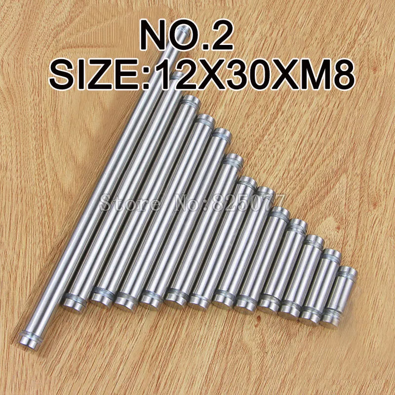 DHL Diameter 12x30mm 200PCS Stainless Steel Double Head Hollow Screw Acrylic Billboard Advertisement Fixing Screw KF993