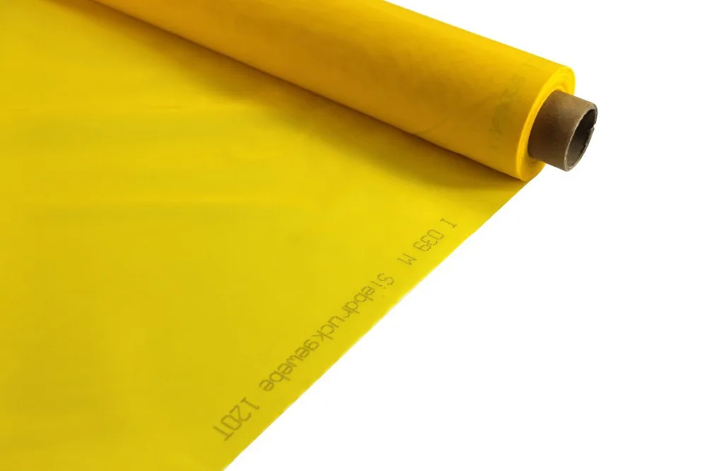 300 Mesh (120T)  Screen Printing Fabric Mesh Silk Screen Press Printing Yellow Color 100cmx165cm