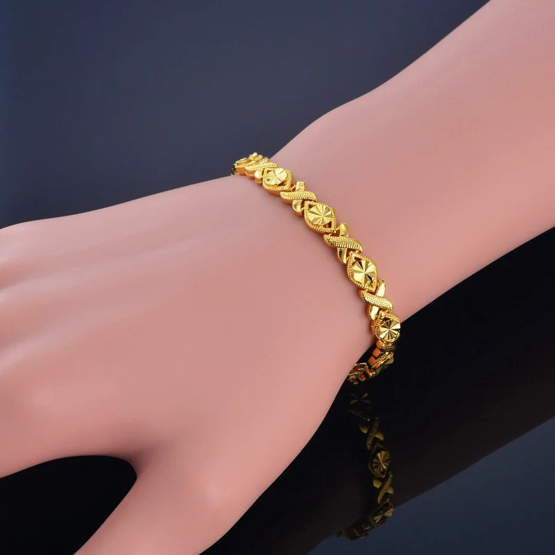 Men 5/10MM Golden Hip Hop Jewelry Gold Color Thick Heavy Copper Material Women Curb Link Chain Bracelet