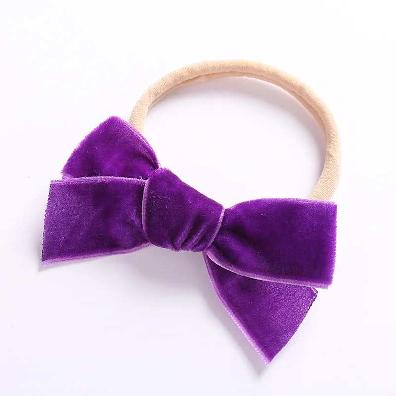 Newborn Baby Velvet Headbands Baby Girls Bow Hair Bands Head Bands Elastic Soft Girls Hairbands For Toddler Hair Accessories