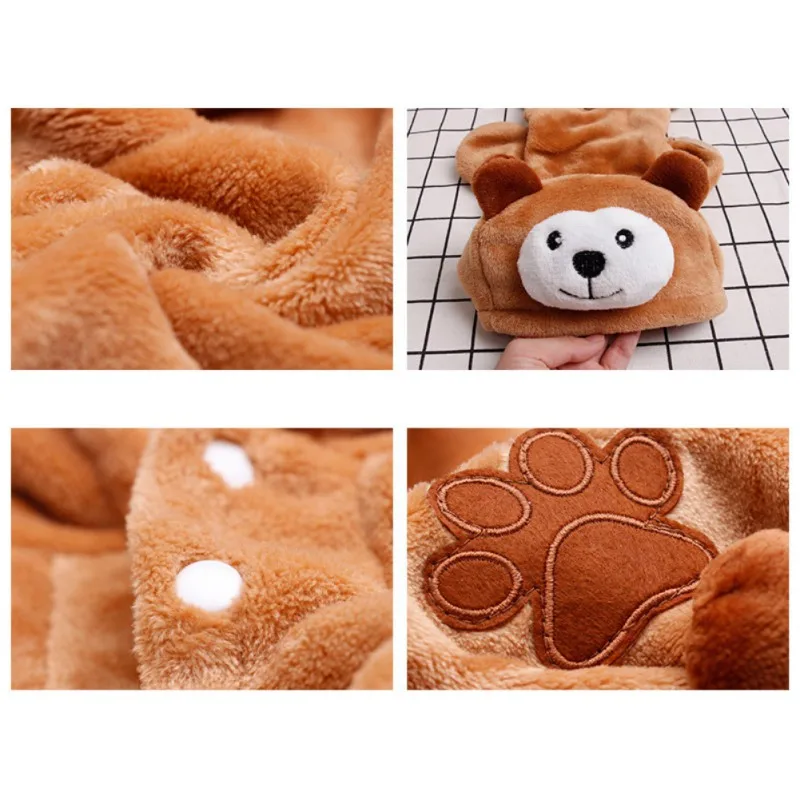 Roupa de urso marrom para chihuahua, fantasia de pet, filhotes, cachorros, casaco com capuz, jaqueta, pijama, roupa de cachorro, cachorro, cachorro, quente