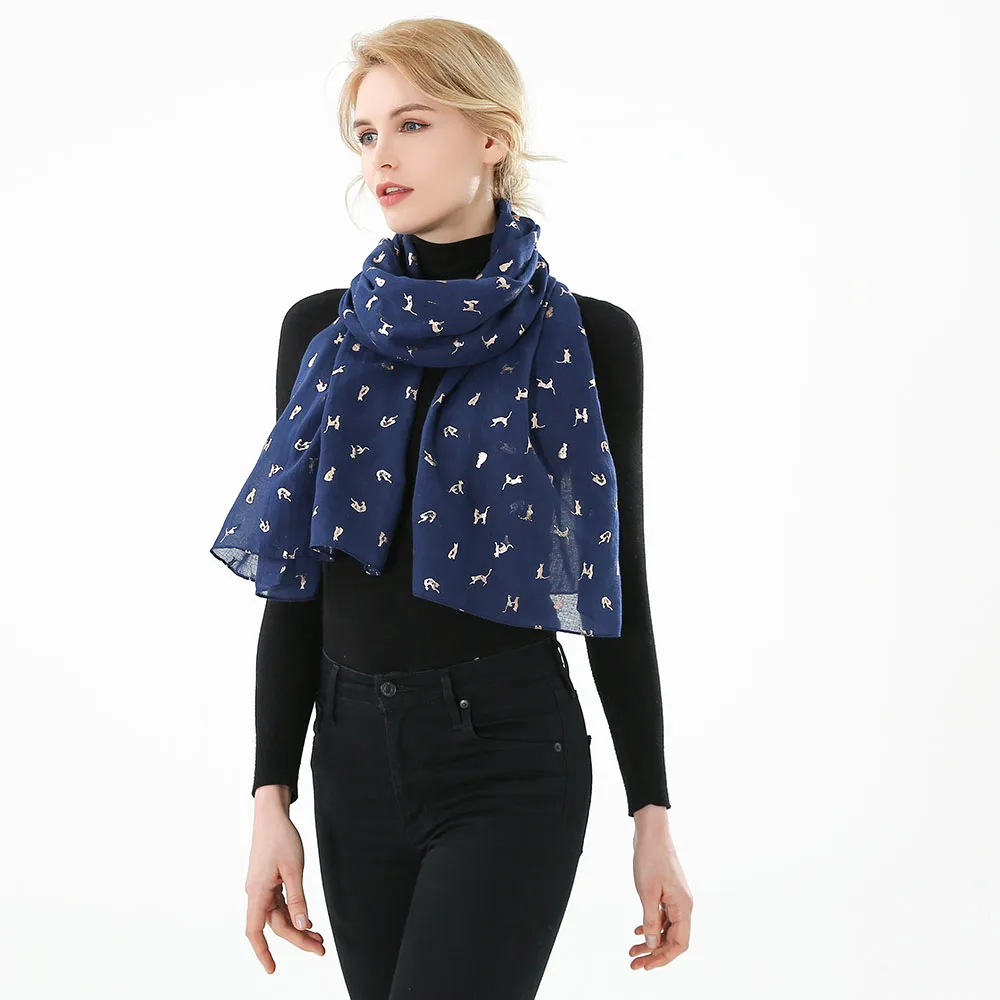 Winfox 2019 di Nuovo Modo Navy Star Luna Lamina D\'oro Glitter Sciarpa Foulard Sciarpa Dello Scialle del Hijab Molla Delle Signore Delle Donne Sciarpe