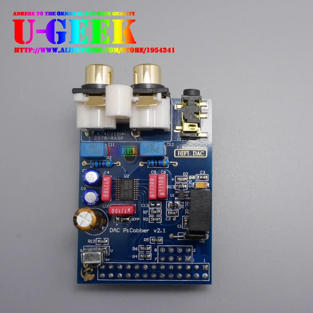 

UGEEK AOIDE HiFi DAC аудио модуль звуковой карты I2S интерфейс для Raspberry Pi B | DIY ваш HiFi плеер с Raspberry Pi!