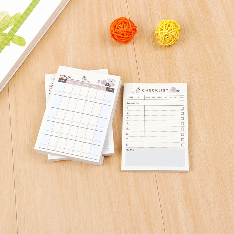 1 Pcs Creative Students Tearable Work Plan Message Sticky Notes Memo Pad Office Accessory School Supplies