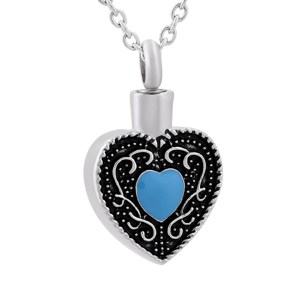 

Women Stainless Steel Beautiful Blue Zircon Never Fade Cremation Jewelry for Ashes Pendant Necklace Funeral Urns Memorial Urns