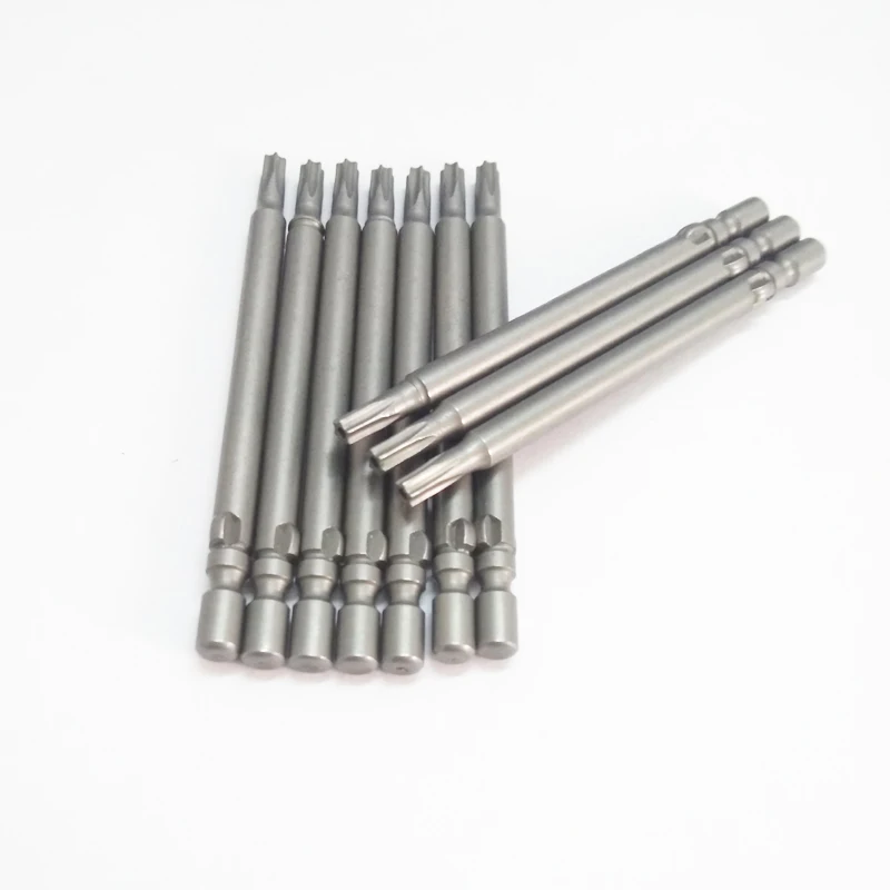 Imagem -02 - Haste Redonda Elétrica Magnética Torx Chave de Fenda Bit t8 T10 T15 com Furo para Chave de Fenda dc Ferramenta Manual 60 mm Comprimento 10 Peças 800 mm