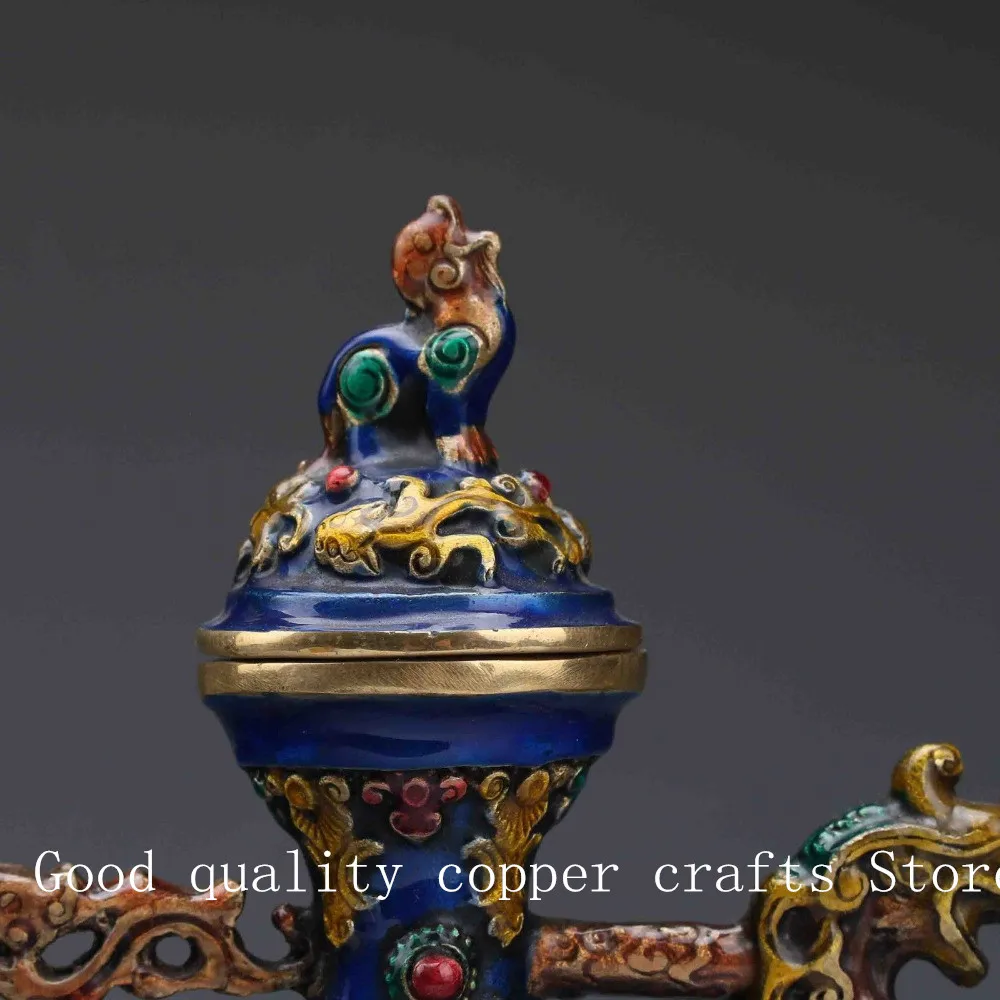 BEAUTIFUL CHINESE CLOISONNE HANDMADE DRAGON FLAGON